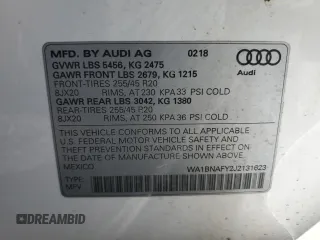 2018 Audi Q5 Premium Plus with VIN WA1BNAFY2J2131623, listed as a Copart auction lot 50721955 with 78,627 mi miles and Salvage Title. Bid and sale history available at carsss.com. Image 12.