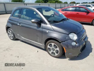 2016 FIAT 500e with VIN 3C3CFFGE3GT221786, listed as a Copart auction lot 59161025 with Not provided miles and Salvage title. Bid and sale history available at DreamBid. Image 4.