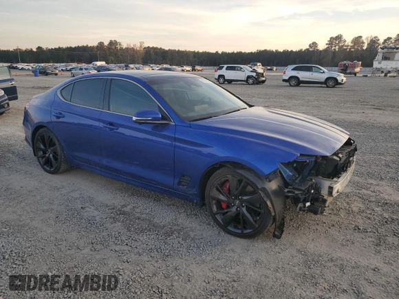 2023 Genesis G70 3.3T with VIN KMTG54TEXPU115465, listed as a Copart auction lot 81239184 with 16,059 mi miles and Salvage Title. Bid and sale history available at DreamBid. Image 4.