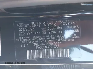 2023 Hyundai Elantra SEL z VIN KMHLM4AG3PU453371, wystawiony jako IAAI lot #41239165 z przebiegiem 40 980 mil mil oraz . Historia ofert i sprzedaży dostępna na DreamBid. Obrazek 9.