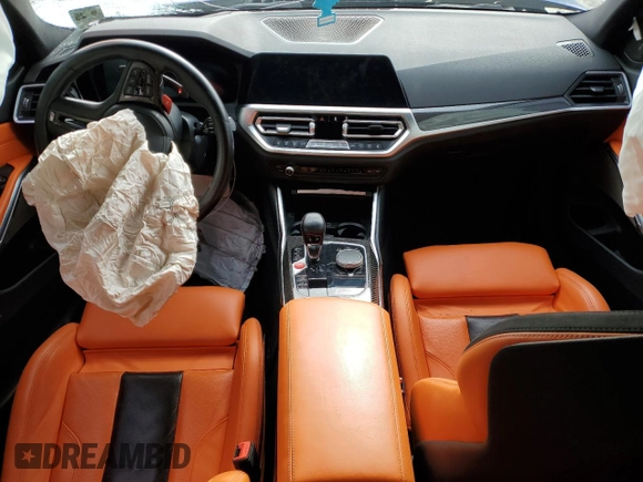 2022 BMW M3 Competition xDrive with VIN WBS43AY01NFL80708, listed as a Copart auction lot 46034615 with Not provided miles and Salvage title. Bid and sale history available at DreamBid. Image 8.