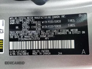 2022 Lexus RX with VIN 2T2HZMAA8NC259769, listed as a Copart auction lot 72956162 with 9,168 mi miles. Bid and sale history available at carsss.com. Image 13.