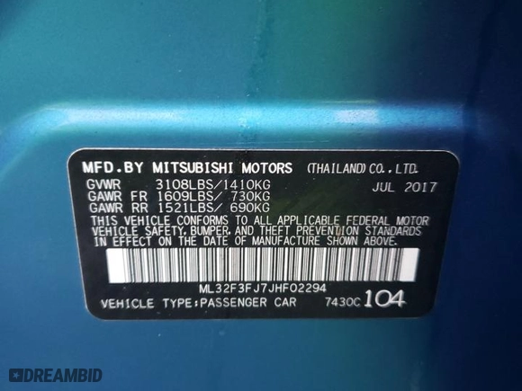 2018 Mitsubishi Mirage G4 ES with VIN ML32F3FJ7JHF02294, listed as a Copart auction lot 42510785 with 0 miles and Salvage Title. Bid and sale history available at carsss.com. Image 12.
