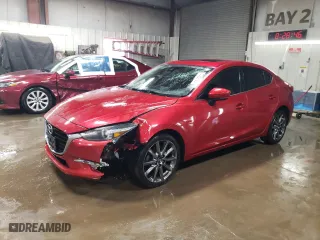 2018 Mazda Mazda3 4-Door Grand Touring with VIN 3MZBN1W30JM186622, listed as a Copart auction lot 47452785 with 83258 miles and Salvage Title. Bid and sale history available at carsss.com. Image 1.