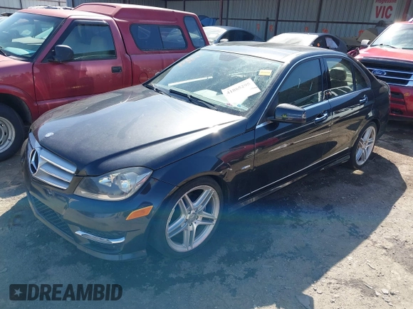2012 Mercedes-Benz C-Class C 250 Sport with VIN WDDGF4HB1CR216228, listed as a IAAI auction lot 41865295 with 153,361 mi miles. Bid and sale history available at carsss.com. Image 2.