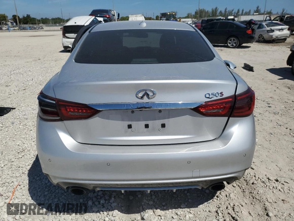 2019 Infiniti Q50 RED SPORT 400 with VIN JN1FV7AP5KM760097, listed as a Copart auction lot 49042405 with 21,056 mi miles and Non Repairable. Bid and sale history available at carsss.com. Image 6.