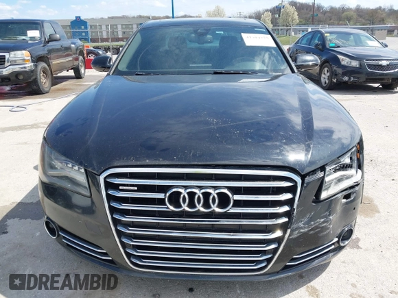 2012 Audi A8 L with VIN WAURVAFD5CN038949, listed as a IAAI auction lot 41914575 with 85,634 mi miles. Bid and sale history available at carsss.com. Image 12.