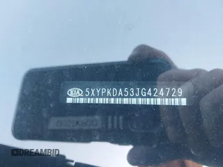2018 Kia Sorento SX with VIN 5XYPKDA53JG424729, listed as a IAAI auction lot 41914859 with 105,522 mi miles and . Bid and sale history available at carsss.com. Image 9.