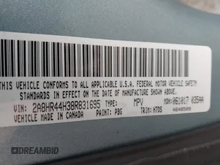 2008 Chrysler Town & Country LX with VIN 2A8HR44H38R831695, listed as a IAAI auction lot 42096656 with 254,424 mi miles and . Bid and sale history available at carsss.com. Image 9.