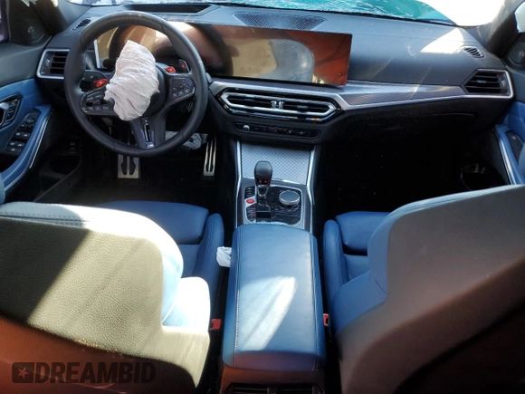 2024 BMW M3 Competition with VIN WBS33AY01RFR98757, listed as a Copart auction lot 82797824 with Not provided miles and Salvage title. Bid and sale history available at DreamBid. Image 8.