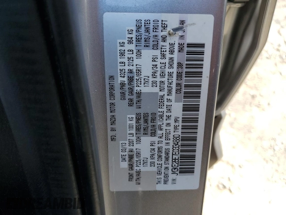 2014 Mazda CX-5 Sport with VIN JM3KE2BE7E0334880, listed as a Copart auction lot 61780635 with 96,926 mi miles and Salvage title. Bid and sale history available at DreamBid. Image 13.