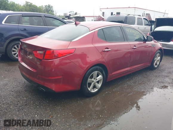 2015 Kia Optima LX with VIN 5XXGM4A7XFG455242, listed as a IAAI auction lot 42501654 with 139,209 mi miles and . Bid and sale history available at DreamBid. Image 4.
