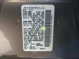2011 Nissan Murano SL with VIN JN8AZ1MU5BW065637, listed as a IAAI auction lot 41991891 with 146,882 mi miles. Bid and sale history available at carsss.com. Image 9.
