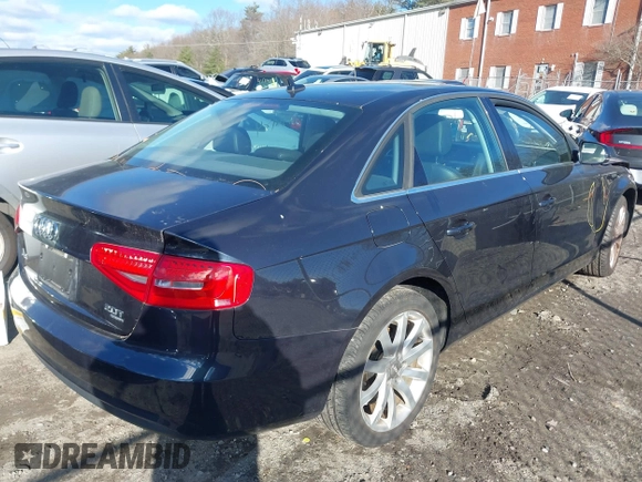 2013 Audi A4 Premium Plus with VIN WAUFFAFL7DN041344, listed as a IAAI auction lot 41194184 with 106,187 mi miles. Bid and sale history available at carsss.com. Image 4.