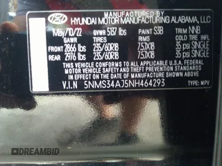 2022 Hyundai Santa Fe SEL with VIN 5NMS34AJ5NH464293, listed as a IAAI auction lot 35855493 with 5,802 mi miles and . Bid and sale history available at DreamBid. Image 9.