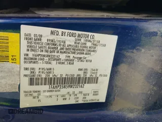 2009 Ford Focus SE z VIN 1FAHP35N59W232162, wystawiony jako IAAI lot #40884449 z przebiegiem Nie podano mil oraz . Historia ofert i sprzedaży dostępna na DreamBid. Obrazek 9.