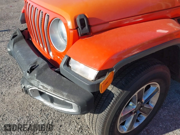 2018 Jeep Wrangler Unlimited Sahara with VIN 1C4HJXEG3JW323634, listed as a IAAI auction lot 41853471 with 126,531 mi miles. Bid and sale history available at carsss.com. Image 20.