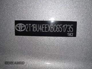 2011 Toyota Corolla L with VIN 2T1BU4EEXBC651735, listed as a IAAI auction lot 42139266 with 37,099 mi miles and . Bid and sale history available at DreamBid. Image 17.