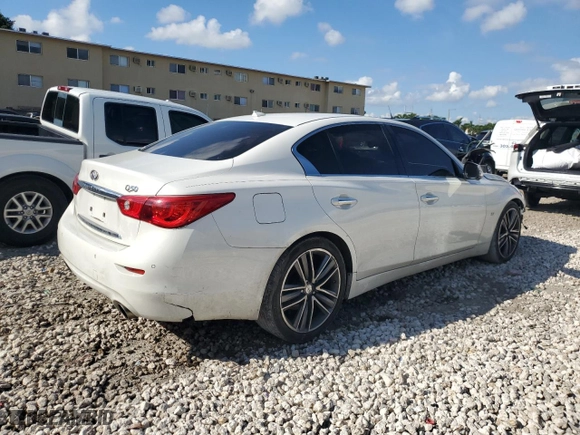 2014 Infiniti Q50 Premium with VIN JN1BV7AP7EM671733, listed as a Copart auction lot 72048364 with 150,783 mi miles and Non Repairable. Bid and sale history available at carsss.com. Image 3.