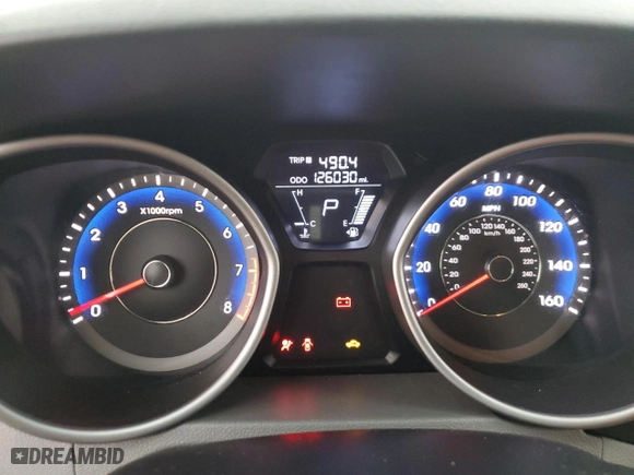 2012 Hyundai Elantra Limited with VIN KMHDH4AEXCU309723, listed as a Copart auction lot 50999765 with 126,030 mi miles and Salvage Title. Bid and sale history available at carsss.com. Image 9.