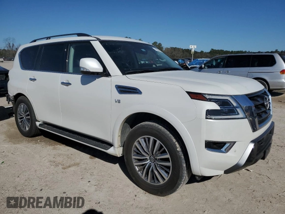 2022 Nissan Armada SV with VIN JN8AY2AD9N9675220, listed as a Copart auction lot 47884005 with 63,800 mi miles and Salvage Title. Bid and sale history available at carsss.com. Image 4.