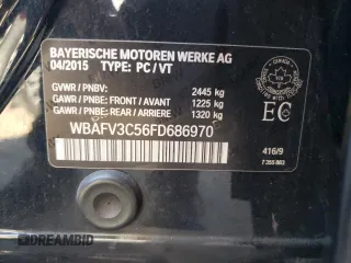 2015 BMW 5 Series 535d xDrive with VIN WBAFV3C56FD686970, listed as a Copart auction lot 75275664 with 228,496 mi miles and Salvage title. Bid and sale history available at DreamBid. Image 12.