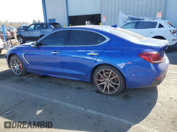 2019 Genesis G70 Advanced with VIN KMTG34LE2KU017061, listed as a Copart auction lot 46346405 with 95,592 mi miles and Salvage title. Bid and sale history available at DreamBid. Image 2.