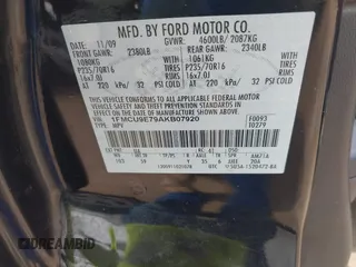 2010 Ford Escape Limited with VIN 1FMCU9E79AKB07920, listed as a IAAI auction lot 42703741 with 202,163 mi miles and . Bid and sale history available at DreamBid. Image 9.