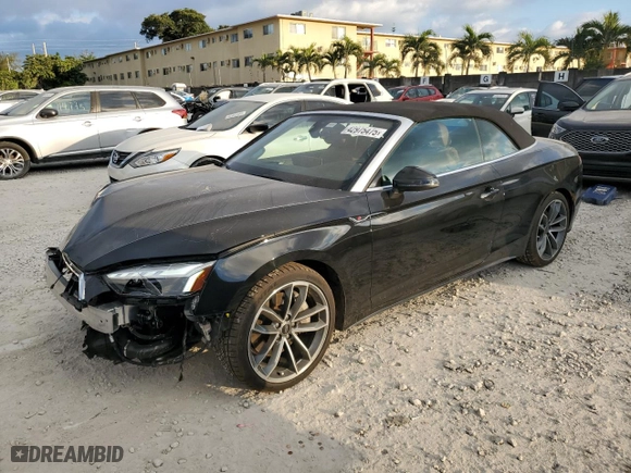 2023 Audi A5 Cabriolet S line Premium Plus with VIN WAU4AGF53PN008369, listed as a Copart auction lot 42975475 with NaN miles and Salvage Title. Bid and sale history available at carsss.com. Image 1.