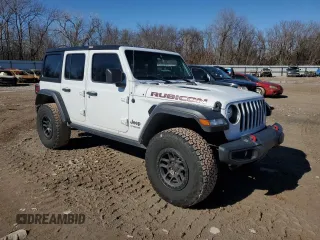 2021 Jeep Wrangler Unlimited Rubicon with VIN 1C4JJXFG7MW842870, listed as a Copart auction lot 43315785 with 21,805 mi miles and Salvage Title. Bid and sale history available at carsss.com. Image 4.