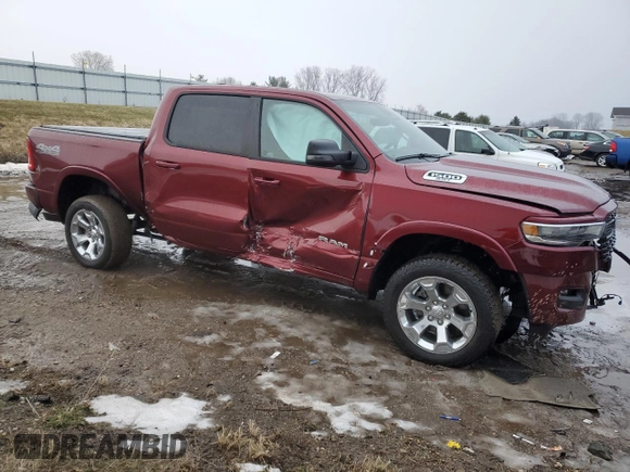 2025 Ram 1500 Big Horn with VIN 1C6SRFFP8SN522135, listed as a Copart auction lot 42783895 with 1,838 mi miles and Salvage Title. Bid and sale history available at carsss.com. Image 4.