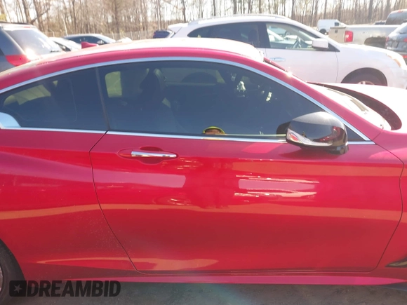 2021 Infiniti Q60 Red Sport 400 with VIN JN1FV7LL8MM560392, listed as a IAAI auction lot 41548964 with 14,057 mi miles and . Bid and sale history available at DreamBid. Image 13.
