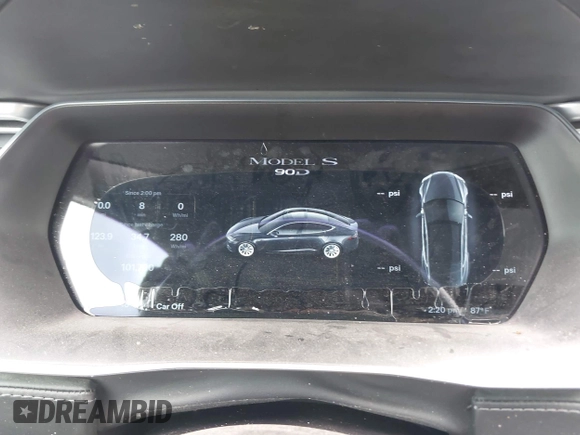 2016 Tesla Model S 90D with VIN 5YJSA1E25GF129482, listed as a IAAI auction lot 42588913 with 101,790 mi miles and . Bid and sale history available at DreamBid. Image 7.