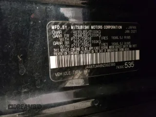 2022 Mitsubishi Eclipse Cross ES z VIN JA4ATUAA6NZ002360, wystawiony jako Copart lot #87186754 z przebiegiem 66 364 mil mil oraz Szkoda całkowita • Salvage title. Historia ofert i sprzedaży dostępna na DreamBid. Obrazek 15.