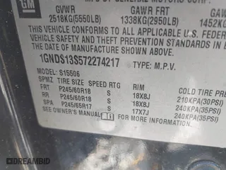 2007 Chevrolet TrailBlazer LS with VIN 1GNDS13S572274217, listed as a IAAI auction lot 41989900 with 281,282 mi miles. Bid and sale history available at carsss.com. Image 9.