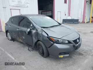 2022 Nissan LEAF S with VIN 1N4AZ1BV2NC557836, listed as a IAAI auction lot 42164896 with 33,729 mi miles and . Bid and sale history available at DreamBid. Image 1.