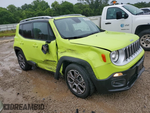 2018 Jeep Renegade Limited with VIN ZACCJADB1JPG74634, listed as a Copart auction lot 55216705 with 71,400 mi miles and Salvage title. Bid and sale history available at DreamBid. Image 4.
