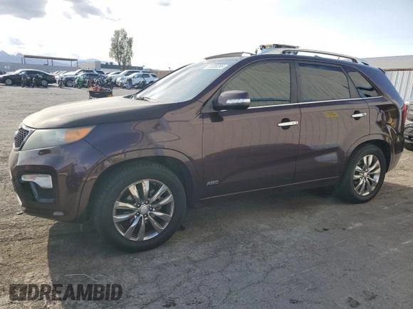 2013 Kia Sorento SX with VIN 5XYKWDA25DG384405, listed as a Copart auction lot 51338295 with 143,867 mi miles and Salvage Title. Bid and sale history available at carsss.com. Image 1.
