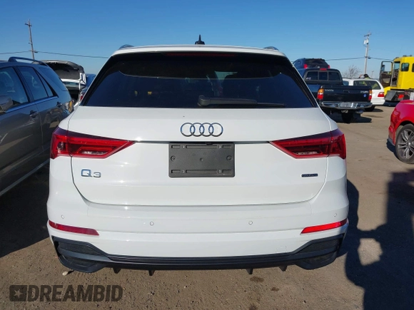 2020 Audi Q3 S line Premium Plus with VIN WA1EECF36L1103748, listed as a IAAI auction lot 41368428 with 21,155 mi miles and . Bid and sale history available at DreamBid. Image 17.