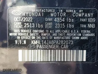 2023 Hyundai Sonata SEL with VIN KMHL14JA8PA282073, listed as a Copart auction lot 46910215 with 26,773 mi miles and Salvage Title. Bid and sale history available at carsss.com. Image 12.