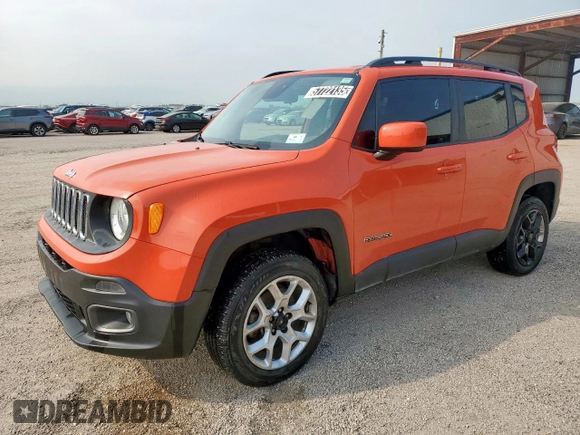 2017 Jeep Renegade Latitude z VIN ZACCJBBB5HPF26425, wystawiony jako Copart lot #57722135 z przebiegiem 59 225 mil mil oraz Czysty tytuł • Clean title. Historia ofert i sprzedaży dostępna na DreamBid. Obrazek 1.