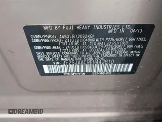 2014 Subaru Forester 2.5i with VIN JF2SJAAC9EH442810, listed as a IAAI auction lot 41930151 with 71,392 mi miles. Bid and sale history available at carsss.com. Image 9.