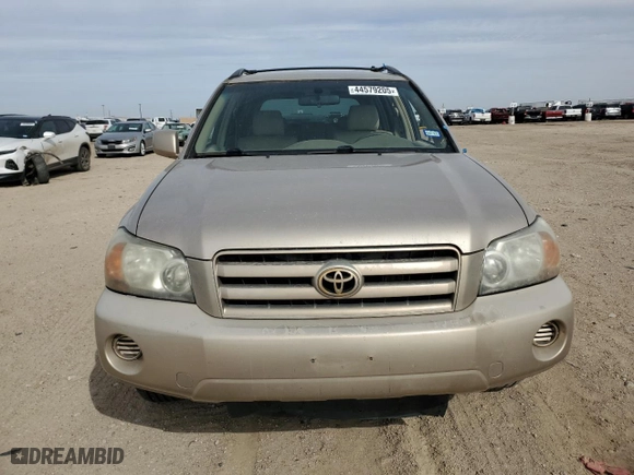 2006 Toyota Highlander with VIN JTEGP21A260119640, listed as a Copart auction lot 44579205 with 164,728 mi miles and Salvage Title. Bid and sale history available at carsss.com. Image 5.