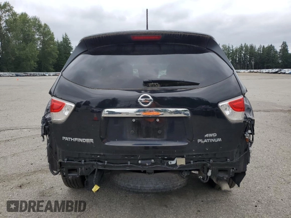 2015 Nissan Pathfinder SV with VIN 5N1AR2MM4FC675811, listed as a Copart auction lot 60629645 with 77,661 mi miles and Salvage title. Bid and sale history available at DreamBid. Image 6.
