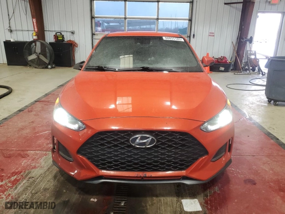 2019 Hyundai Veloster Turbo with VIN KMHTH6AB9KU015130, listed as a Copart auction lot 88855185 with 97,021 mi miles and Salvage Title. Bid and sale history available at carsss.com. Image 5.