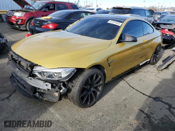 2015 BMW M4 with VIN WBS3R9C53FK329182, listed as a Copart auction lot 37257553 with 0 mi miles. Bid and sale history available at carsss.com. Image 1.