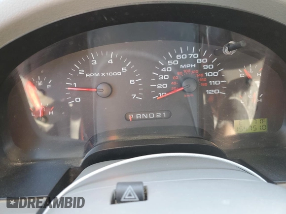 2005 Ford F-150 XLT with VIN 1FTPW14545FB31526, listed as a Copart auction lot 54343155 with 154,751 mi miles and Clean Title. Bid and sale history available at carsss.com. Image 9.