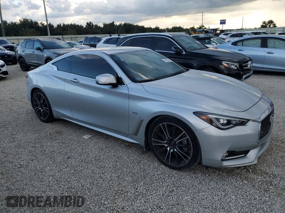 2018 Infiniti Q60 Sport with VIN JN1EV7EK8JM343131, listed as a Copart auction lot 74002454 with Not Provided miles and Salvage Title. Bid and sale history available at DreamBid. Image 4.
