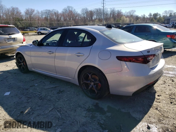 2020 Alfa Romeo Giulia Ti with VIN ZARFANBN2L7632738, listed as a Copart auction lot 43879113 with 27,117 mi miles. Bid and sale history available at carsss.com. Image 2.