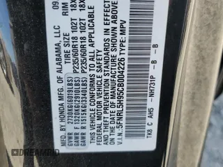 2012 Honda Odyssey Touring with VIN 5FNRL5H95CB004226, listed as a Copart auction lot 55775235 with 157,521 mi miles and Clean Title. Bid and sale history available at DreamBid. Image 13.